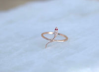 Wrap Snake Pave Diamonds & Ruby Ring